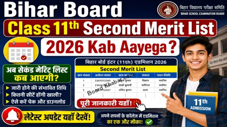 Bihar Board Class 11th Second Merit List 2026 Kab Aayega
