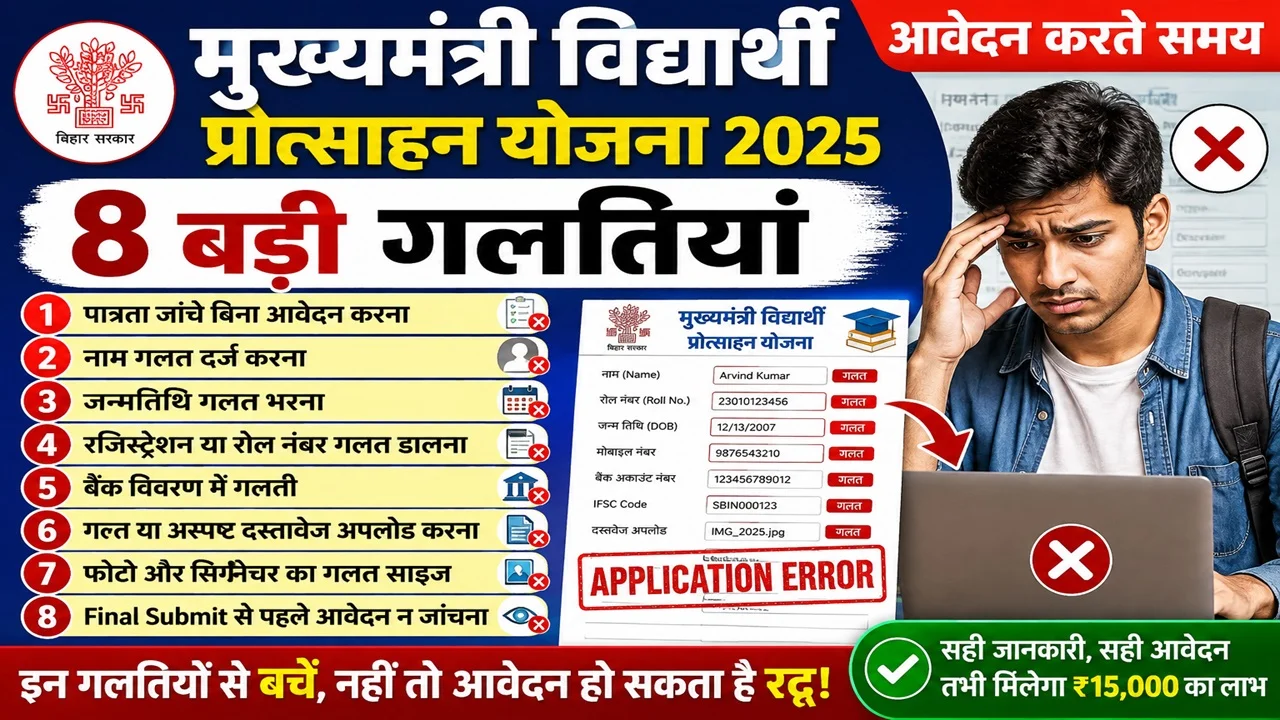 Read more about the article Mukhyamantri Vidyarthi Protsahan Yojana Online Apply 2026: ₹15,000 स्कॉलरशिप के लिए ऑनलाइन आवेदन कैसे करें?