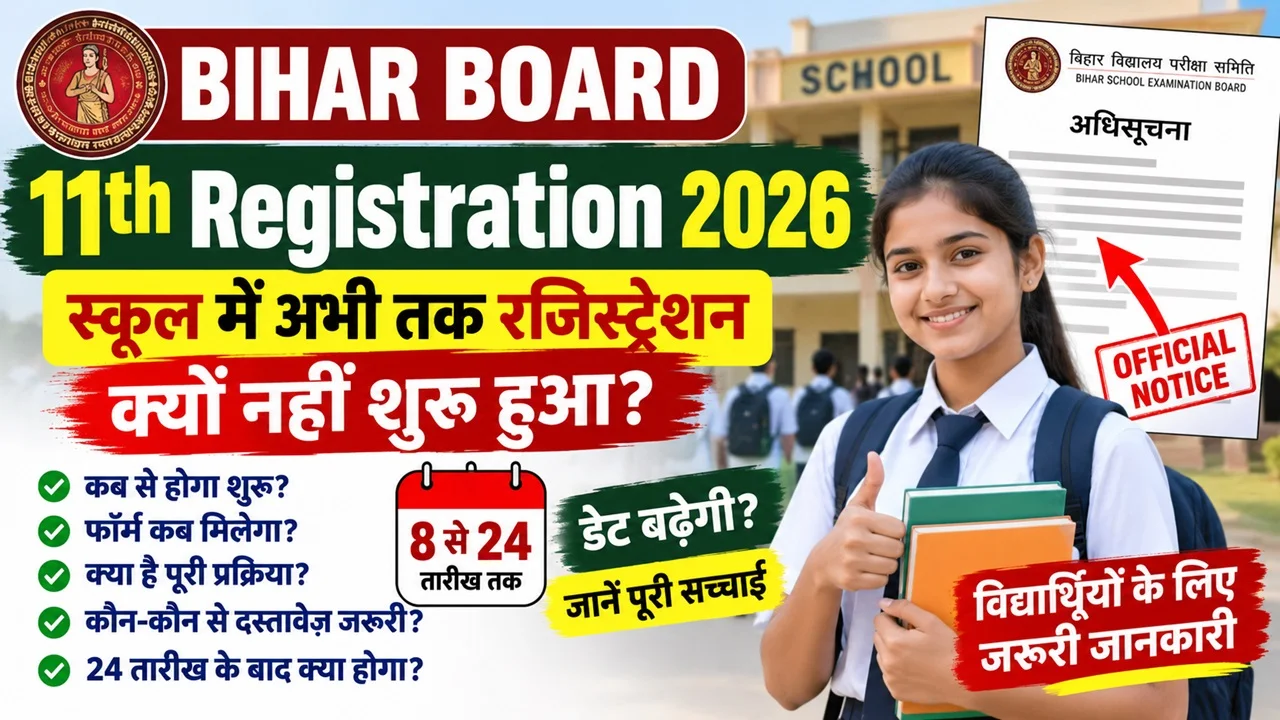 Read more about the article Bihar Board 11th Registration 2026 Update: स्कूल में रजिस्ट्रेशन अभी तक क्यों नहीं हुआ?