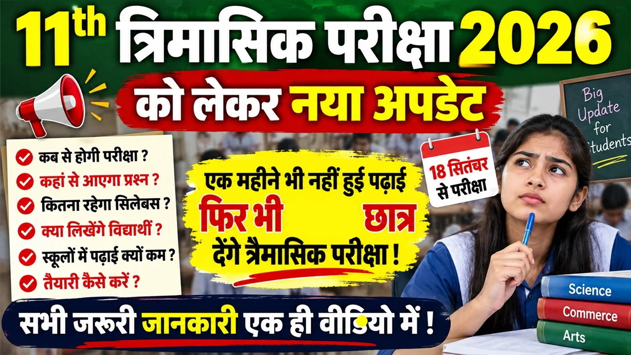Read more about the article Bihar Board Class 11th Quarterly Examination 2026 सिलेबस, प्रश्न पत्र और तैयारी से जुड़ी महत्वपूर्ण जानकारी
